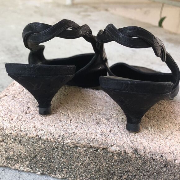 Louis Vuitton satin monogram, braided, sling backs - Picture 5 of 10